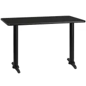 Flash Furniture XU-BLKTB-3048-T0522-GG 48"W x 30"D Rectangular Black Laminate Dining Table 1 image