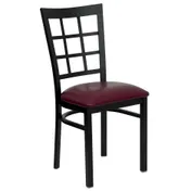 Flash Furniture XU-DG6Q3BWIN-BURV-GG Hercules Series Restaurant Chair, Burgundy Vinyl Upholstered Seat, Metal Grid Back, 18 Gauge Steel Frame 1 image