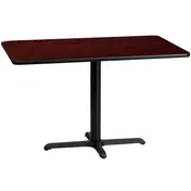 Flash Furniture XU-MAHTB-3048-T2230-GG 48" Rectangular Dining Height Table, Mahogany Laminate MDF Top, Black PVC Edge, 31" Height 1 image
