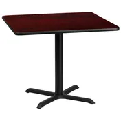 Flash Furniture XU-MAHTB-3636-T3030-GG 36x36 Square MDF Dining Table, Mahogany Finish, Black PVC Edge, 31-1/8H 1 image
