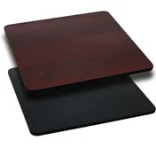 Flash Furniture XU-MBT-4242-GG 42x42 Square Laminate Table Top, Reversible Black/Mahogany 1 image