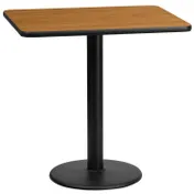 Flash Furniture XU-NATTB-2430-TR18-GG 30x24 Rectangular Dining Table, Natural Laminate, Black PVC Edge, 18 Dia. Base 1 image