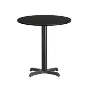 Flash Furniture XU-RD-24-BLKTB-T2222-GG 24" Round Black Laminate Dining Table, Pedestal Base, MDF Top, 31-1/8"H 1 image