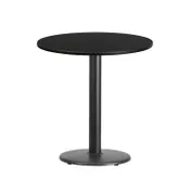 Flash Furniture XU-RD-24-BLKTB-TR18-GG 24" Round Black Laminate Dining Table, Pedestal Base, 31.1"H 1 image