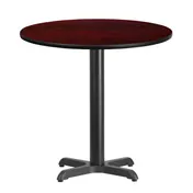 Flash Furniture XU-RD-30-MAHTB-T2222-GG 30" Round Mahogany Dining Height Table, MDF Top, Black PVC Edge, 31"H 1 image