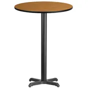 Flash Furniture XU-RD-30-NATTB-T2222B-GG 30" Round Bar Height Table, Natural Laminate, Black PVC Edge, 43-1/8"H 1 image