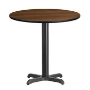 Flash Furniture XU-RD-30-WALTB-T2222-GG 30" Round Walnut Laminate Dining Table, MDF Top, Black PVC Edge, 31"H 1 image