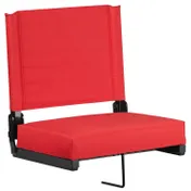 Flash Furniture XU-STA-RED-GG Padded Folding Chair, Red Seat & Back, 500 lbs, Aluminum Frame, CA117 Foam 1 image
