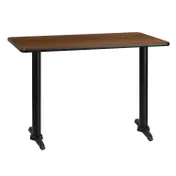 Flash Furniture XU-WALTB-3042-T0522-GG 42"W Rectangular Walnut Laminate Dining Table, 30"H, PVC Edge, Commercial Grade 1 image
