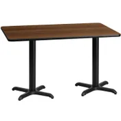Flash Furniture XU-WALTB-3060-T2222-GG 60"W Rectangular Dining Table, Walnut Laminate, Black PVC Edge, 30"H 1 image