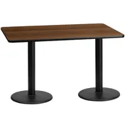 Flash Furniture XU-WALTB-3060-TR18-GG 60"W Rectangular Dining Table, Walnut Laminate, MDF Top, Black PVC Edge 1 image