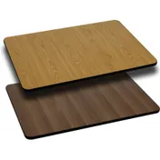 Flash Furniture XU-WNT-3060-GG Rectangular Laminate Table Top, 60x30, Reversible Natural/Walnut Finish, T-Mold Edge 1 image
