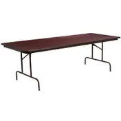 Flash Furniture YT-3696-HIGH-WAL-GG Folding Table, 96"W x 36"D x 30"H, Mahogany Laminate Top, Steel Pedestal Legs, Commercial Use 1 image