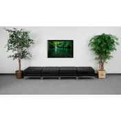 Flash Furniture ZB-IMAG-OTTO-4-GG Hercules Imagination Series 112"W Backless Bench with 4 Ottomans, LeatherSoft Upholstery 1 image