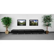 Flash Furniture ZB-IMAG-OTTO-5-GG Hercules Imagination Series 140"W Backless Bench with 5 LeatherSoft Ottomans 1 image