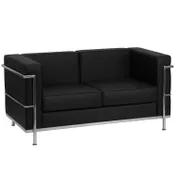 Flash Furniture ZB-REGAL-810-2-LS-BK-GG Hercules Regal Series Loveseat, 57"W x 28.5"D x 27.5"H, LeatherSoft, Black 1 image