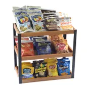 Cal-Mil 22330-3-99 Madera Merchandiser, 12"W x 20"D x 18.75"H, 3-Tier Black Metal Frame Rustic Pine 1 image