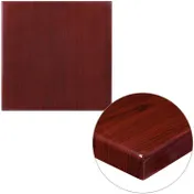 Flash Furniture TP-MAH-2424-GG Square Table Top, 24"W x 24"D, 2" Thick Drop-Lip, High Gloss Resin Mahogany Finish 1 image
