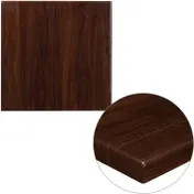 Flash Furniture TP-WAL-2424-GG Square Table Top, 24"W x 24"D, 2" Thick Drop-Lip, High Gloss Resin, Walnut Finish 1 image