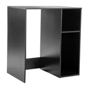Flash Furniture NAN-17300-BK-GG Lotus Mini Fridge Bookshelf, 2 Shelves, Wood, Black Finish 1 image
