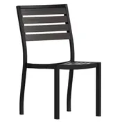 Flash Furniture XU-DG-HW6036-GY-GG Gray Outdoor Lark Side Chair, 500 lb, Teak Poly Resin, Wood Back & Seat 1 image