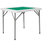Flash Furniture DAD-MJZ-88-GG Folding Game Table, 34-1/2"W x 34-1/2"D x 29"H, Green Felt Surface, Granite White Plastic Border, 220 lbs 1 image