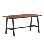 Flash Furniture MT-M6030-WLT-ABF-GG Redmond 60"W x 30"D Rectangular Conference Table, Walnut Finish, 1" Thick Top, Powder Coated Steel A-Frame Base 1 image