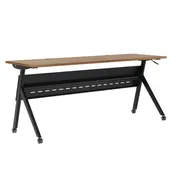 Flash Furniture MT-M7224-Y-LEG-WLNBLK-GG Davis Training Table, 72"W x 24"D, Rectangular, Gray, Flip-Foldable, Powder Coated Steel Y-Legs 1 image