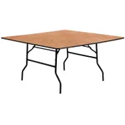 Flash Furniture YT-WFFT60-SQ-GG Folding Banquet Table, 60"W x 60"D x 30-1/8"H, Square, 1014 lbs, Plywood Top, Black PVC Edge 1 image