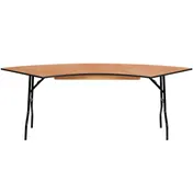 Flash Furniture YT-WSFT60-30-SP-GG Folding Banquet Table, 60" x 30", 350 lbs, Crescent Top, Plywood, Black PVC Edge, Steel Legs 1 image