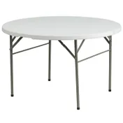 Flash Furniture DAD-122RZ-GG Folding Table, 47-3/4" Dia. x 29-1/2"H, Granite White Plastic, 440 lbs, Round, Indoor/Outdoor 1 image