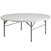 Flash Furniture DAD-183RZ-GG Folding Table, 71" Dia. x 29"H, Granite White Plastic Top, 771 lbs, Round, Indoor/Outdoor 1 image