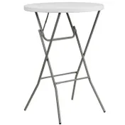 Flash Furniture DAD-YCZ-80R-2-BAR-GW-GG Folding Bar Table, 31-1/4" Dia. x 43-3/4"H, Granite White Plastic Top, Gray Metal Legs, 165 lbs 1 image