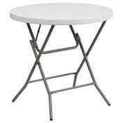 Flash Furniture DAD-YCZ-80R-GW-GG Folding Table, 31-1/2" Dia. x 30"H, Granite White Plastic, 220 lbs, Round, Indoor/Outdoor 1 image
