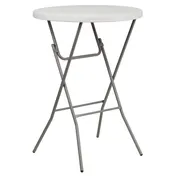Flash Furniture RB-32RB-BAR-GW-GG Folding Bar Table, 31-1/2" Dia. x 43-1/2"H, Granite White Plastic Top, 165 lbs, Round, Gray Metal Legs 1 image