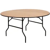 Flash Furniture YT-WRFT60-TBL-GG Folding Banquet Table, 60" Dia. x 30"H, 992 lbs, Round, Plywood Top, Black PVC Edge, Commercial Use 1 image