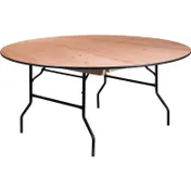 Flash Furniture YT-WRFT66-TBL-GG Folding Banquet Table, 66" Dia. x 30"H, 1000 lbs, Round, 3/4" Plywood Top, Black PVC Edge, Commercial Use 1 image