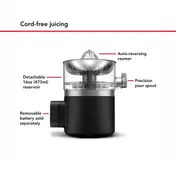 KitchenAid KCJR160BM Cordless Citrus Juicer, 16 oz / Black Matte (Removable Battery Sold Separately) 5 image
