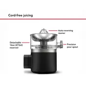 KitchenAid KCJR161BM Cordless Citrus Juicer, 16 oz / Black Matte (Removable Battery Included) 5 image