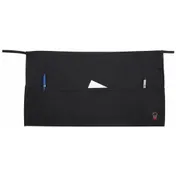 Winco WA-1221 Waist Apron, 21-3/4"L X 12-1/2"W (3) Pockets, Machine Wash And Dry, black 1 image