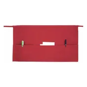 Winco WA-1221RED Waist Apron, 21-3/4"L X 12-1/2"W (3) Pockets, Machine Wash And Dry, red 1 image