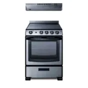 Summit REXH24RSS Electric Range & Convertible Hood Set, 24"W 1 image