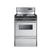 Summit TEM630BKWY Electric Range, 24"W, Digital Clock, Black Exterior Finish 1 image