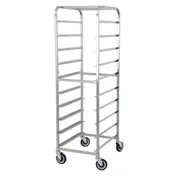 Omcan USA 13501 Stainless Steel Pan Rack w/ (10) Slides, 6" Spacing, 5" Casters 1 image