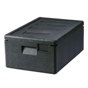 Omcan USA 44548 Insulated Food Carrier, Top Loading, 28L, Black Polypropylene 1 image
