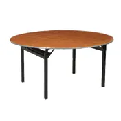 Forbes Industries 600-30DIA 30" Dia Round Folding Table, Plywood Top, Walnut Finish, Aluminum Edge, 30"H 1 image