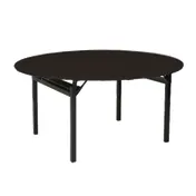 Forbes Industries 600-48DIB 600 Series Round Folding Table, 48" Dia., Laminate Surface, Black Vinyl Edge, Steel Tubing Legs 1 image