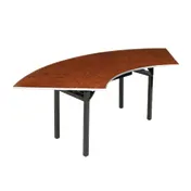 Forbes Industries 600-5X10A Serpentine Folding Table, Plywood Top with Walnut Stain & UV Polycoat, Aluminum Edge, Black Epoxy Finish 1 image