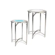 Forbes Industries 7033LED-24 EcoFlex Luxe Series 30" Round Folding Table with LED Light Strip, Stainless Steel Frame, Acrylic Top, 24"H 1 image