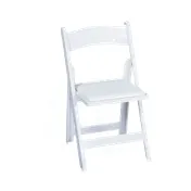 Forbes Industries C450WHPD Solid Resin White Plain Back Folding Chair for Indoor/Outdoor Use 1 image